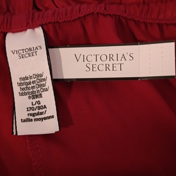 Victoria's Secret women's pajama bottoms red satin size LG NWT - Picture 4 of 7